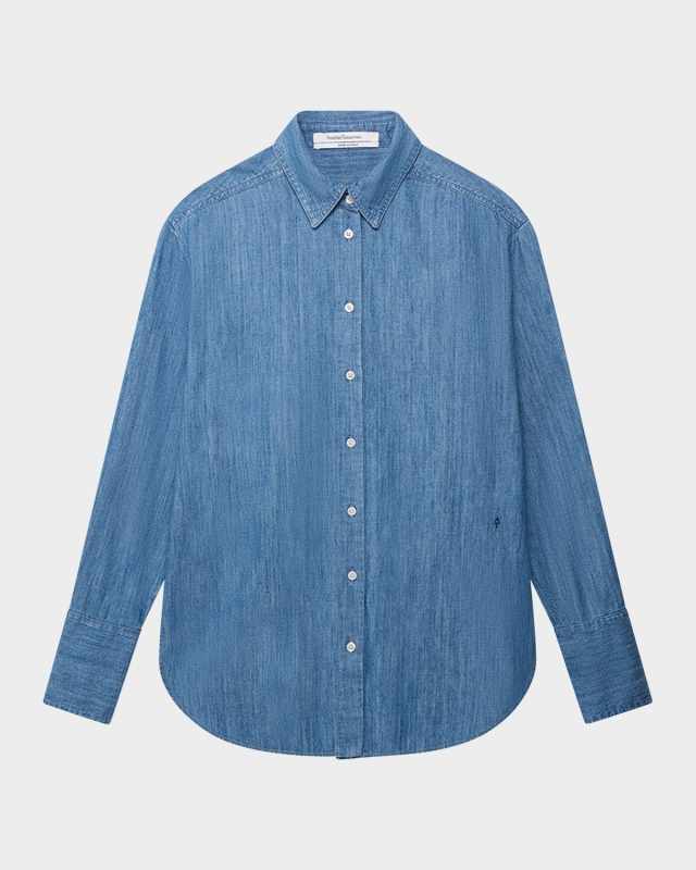 Chambray Oversized Button-Down Shirt